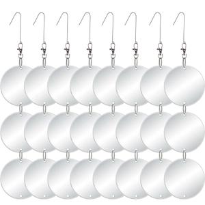 Chephon Upgraded Bird Scare Discs Set - Large 24 Discs - Highly Reflective Double-Sided Bird Reflectors Scare Devices - Better to Keep Most Birds Away Like Woodpecker and Pigeon