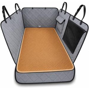 IJVAE Dog Cooling Mat for Car Back Seat, Breathable Summer Pet Travel Pad for Medium and Large Dogs, Reusable Dog Car Seat Mat for Cars, SUVs and Trucks, Natural
