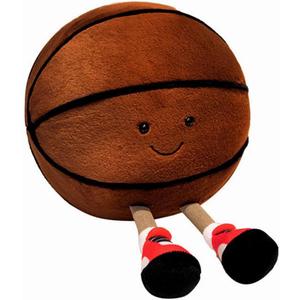 13.7inch Football Plush Toys Soft Stuffed Sports Plush Balls Cute Fun American Soccer Doll Toys with feet Creative Football Spherical Decor Throw Pillow for Christmas Kids Gift (Basketball)
