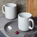 20 OZ Large Coffee Mug, M016 Plain Ceramic Boss Big Tea Cup with Handle for Dad Men, Set of 2, White