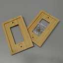 2PC Solid Wood Outlet Covers Light Switch Plate 4.8" X 3.14" Bamboo Switch Plates And Outlet Covers Light Switch Cover Single Rocker Decorative Quality Raw Wooden Wall Plate