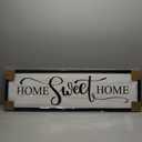 Home Sweet Home Wall Decor: Modern Farmhouse Rustic Sign 12" x 40", Master Bedroom Above Bed Framed Hanging Plaque, Family Decorative for Living Room