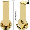 Door Hooks Bathroom Removable Towel Hooks 2 Pcs of Stainless Steel Coat Hooks Kitchen, Bedroom and Office Utility Door Hooks (Golden)