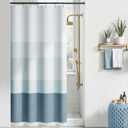 jinchan Small Stall Shower Curtain 36x72 Inches Ombre Ocean Blue Striped Shower Curtains for Bathroom Nautical Gradual Color Waterproof Fabric Minimalist Modern Neutral with 7 Hooks