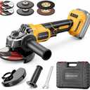 Cordless Angle Grinder Compatible with Dewalt 20V MAX Battery(NO Battery), 3 Variable Speed Brushless Motor Up to 8500 RPM
