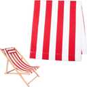 AHANDMAKER Beach Sling Chair Replacement Canvas, Red and White Stripes Casual Simple Fabric for Home Beach Chair (44.69x17.13inch)
