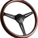 QYMOPAY 14'' 6-Bolt Wood Grain Racing Steering Wheel Vintage Nostalgic Style Car Steering Wheel with Horn Buttons