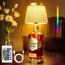 Wireless Bottle Lamp,Rechargeable RGB Linen Bottle Stopper Lamp Have 6000mAh Battery Continuous Use for 20-60 HoursSuitable for Bedrooms Bars Living Rooms Table.