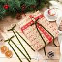 24 Pcs Christmas Olive Green Long Velvet Bow 19.3 Inch Christmas Velvet Bow with Wooden Bead Ornaments Hanging Decor Vintage Xmas Ornaments for Trees Wreaths, Gifts Home Garland Decor Outdoor Indoor