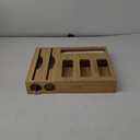 Storage Bag Organizer with Foil and Plastic Wrap Organizer , Aluminum Foil Dispenser with Cutter, Bamboo 6 in 1 Baggie Organizer Suitable for Gallon, Quart, Sandwich, Snack