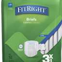 Medline Adult Briefs FitRight Ultra 3XL Leak Proof MoistureFitRight Adult Diapers, Ultra Heavy Absorbency, L (Waist Size 44in-56in), 80 Count, OptiFit Incontinence Briefs for Men and Women, Disposable, Moisture-Wicking, Leak Protection,