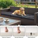 MIULEE Grey Outdoor Chair Cushions Set of 2, 19x19x3 Inch Waterproof Patio Seat Cushions for Outdoor Furniture Couch Sofa, 3 Year Color Fastness High Density Foam with Adjustable Ties