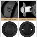 Pocket Door Hardware Pocket Door Lock, Matte Black Round 1Pack | ‌Fits 1 3/8–1 15/16" door thickness, fixed 2 3/8" backset—Reversible Privacy Sliding Pocket Door Latch for Bathroom Bedroom