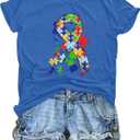 Be Like A Schwa It's Never Stressed Shirt Women Autism Awareness T Shirts Speech Therapy Dyslexia Tees Tops (Blue, XL)