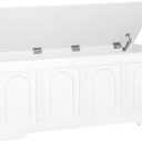 DINZI LVJ Storage Chest, Wooden Toy Box, White 50.0" L