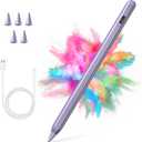 Stylus Pen for iPad 2018-2023 with Palm Rejection, Active Pencil for iPad 10th/9th/8th/7th/6th Generation, for iPad Pro 11/12.9 inch, for iPad Air 5th/4th/3th Gen, for iPad Mini 6th/5th Gen (Purple)