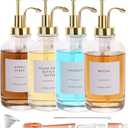 Coffee Syrup Dispenser-4pack,16.9 oz 500ml,Coffee Bar Accessories,Syrup Pump Dispenser for Coffee Bar,Contains Cleaning Tools, Funnel (Gold)