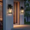MELUCEE 16.5 Inch Large Outdoor Wall Light Patio Lanterns, 5 Color Dimmable