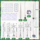 Frienda 6 Pcs Christmas Tree LED Crystal Candles with Remote 10 Pcs Santa Acrylic Snowflake Icicle Ball Ornaments with Drop Pendants Hook for Xmas Santa Holiday Party