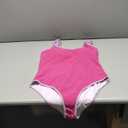 AI'MAGE Womens One Piece Swimsuit Ribbed High Cut Bathing Suit Color Block Sport Swimwear with Adjustable Strap, Rose Red, XL