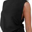 Women's Workout Tank Tops 2025 Summer Yoga Shirts Athletic Top Gym/Running Cropped Tank Tops (Black)