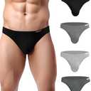  Avidlove Mens Bikini Underwear Sexy Low Rise Underwear Microfiber Brief 4 Pack, Extra Large, Black/ Grey