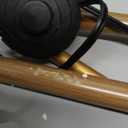 EDISHINE 68" Arc Floor Lamp with Table, Vintage Standing Lamp for Living Room with Tray, Tall Reading Lamp, Beige Shade, Adjustable Arm, Remote Dimmable Bulb Included, for Bedroom Office, Wood Grain