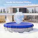 POOLHACKER 2026 Upgrade 24FT Round Winter Pool Cover for Above Ground Pools