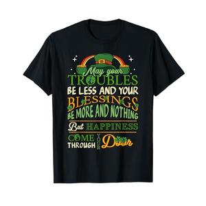 Irish Blessing St Patricks Day Leprechaun Rainbow Irish Gift T-Shirt, Small