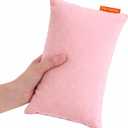 Pipsqueak Microfiber Pillow - Small, Mini, Tiny - 11 x 7 in - Perfect for Travel, Cars, Airplanes, Camping, Dogs, Toddlers, Kids, Lumbar, Knees and Neck - Ages 2 Yrs and Up (Pink)