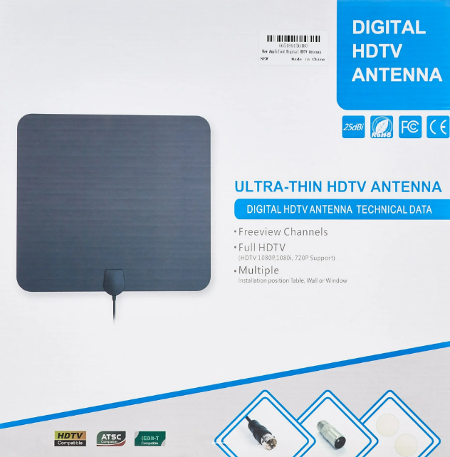 TV Antenna - 2023 Version Up to 130 Miles Range Digital Antenna for HDTV, VHF UHF Freeview Channels Support 4K 1080P Antenna with Amplifier Signal Booster, 16.5 Ft Longer Coaxial Cable