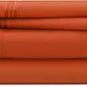 Cosy House Collection Everyday 1500 Series Bed Sheet Set - Ultra Soft & Cool Hotel Bedding - Deep Pocket - Wrinkle, Stain and Fade Resistant - 4 Piece Set (Full, Burnt Orange)