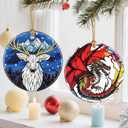 2 x Deer Christmas Tree Decorations, Christmas Ornaments, Keepsake Ornaments, Holiday Decor, Xmas Gifts, Gifts for Deer Lovers & Animal Lovers