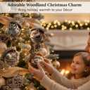 2 x Forest Animal Acorn Ornaments - Cozy Forest Christmas Ornaments, 2D Flat Acrylic Hanging Forest Pine Cone Style Ornaments, Exquisite Little Items for Christmas Home Decor and Holiday Season Atmosphere