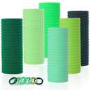 LuSeren 120 Pcs Green Hair Ties for Women, No Damage Soft Seamless Nylon Hair Elastics for Thick Hair, Ponytail Holders,6 Gradient Green Hair Accessories