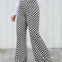 WDIRARA Women's Plus Size Newspaper Print Flare Pants High Waist Causal Long Pants Streetwear (XXXL)