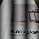 62.5" Wood Floor Lamp for Living Room Gold with Foot Switch Arc Standing Tall Lamps for Bedroom Mid Century Modern Corner Floor Lamps for Office Nursery Industrial Reading Light Room Lamp