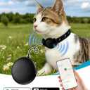 GPS Cat Tracker Collar (iOS & Android)- Dogs GPS Tracker Smart Pet Activity Tracker, No Subscription, Works with Google Find Hub & Apple Find My App, Anti-Lost for Keys, Pet Items Black