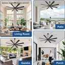 Large Ceiling Fan No Light: Modern 72 Inch 8 Blade Outdoor Ceiling Fans with Remote APP Control - Black Big Fan without Light Indoor Reversible 6 Speed Quiet DC Motor