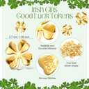 Marspark 40 Sets St. Patrick's Day Gifts Bulk Good Luck Tokens Luck Charms Green Pens and Irish Blessing Poem Cards Irish Party Favors for Family Coworkers Teachers (Golden)