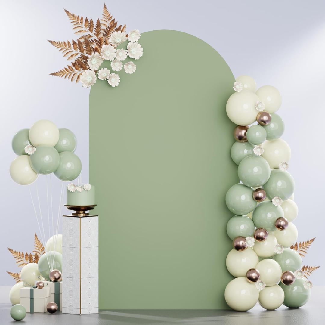 MODFUNS 6.6ft Arch Cover Sage Green Spandex Arch Backdrop Cover Round Top Chiara Backdrop Covers Stretch Arch Covers Fabric Double Sided Arch Stand Covering for Birthday Party Ceremony Decorations MODFUNS 6.6ft Arch Cover Sage Green Spandex Arch Backdrop Cover Round Top Chiara Backdrop Covers Stretch Arch Covers Fabric Double Sided Arch Stand Covering for Birthday Party Ceremony Decorations