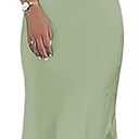 FOOHJMH Satin Bridesmaid Dresses for Women Spathtti Strapless Prom Dress Formal Evening Party Gowns with Slit (2, Sage Green)