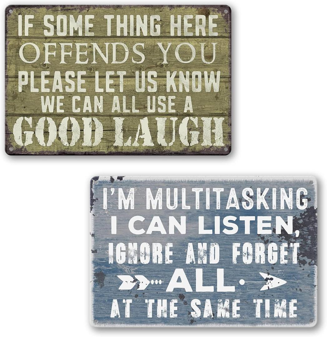 Man Cave Decor Funny Bar Sign For Home Tin Metal Garage Signs Sarcastic Beer Wall Bathroom Vintage Accessories Decor Rules 8 x 12 Inch