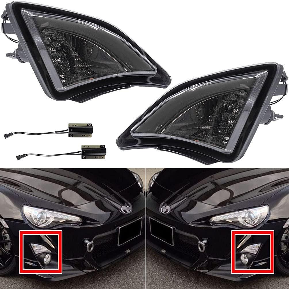 Front Turn Signal Light Kits For 2013-2020 Toyoto 86/gt86 Scion FR-S Corner Xenon White LED DRL Parking Lights Amber Blinker Turn Signal Running Position Lights Smoked Lens E4 Approved