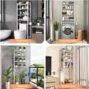 Kalrin Over-The-Toilet Storage Rack, 4-Tier Bathroom Organizer Shelf Over Toilet with Adjustable Shelf and Basket, Freestanding Space Saver Bathroom Shelves Above Toilet for Room (Pure White)