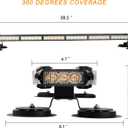 ASPL 38.5" 78 LED Strobe Light Bar Double Side Flashing High Intensity Emergency Warning Flash Strobe Light with Magnetic Base for Safety Construction Vehicles Tow Trucks Pickup (Amber/White)