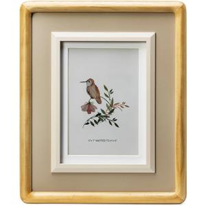 5x7 Picture Frame Natural, Gray and Beige Trim, Pine Wood with Real Glass, Matted to 4x6, Vertical and Horizontal for Tabletop or Wall Hanging Display Photo Frame