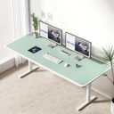 YSAGi Leather Desk Protector, Office Mat, Large Mouse Mat, Non-Slip PU Leather Blotter, Laptop Desk Mat, Waterproof Writing Pad for Office and Home(Pale Green, 63" x 24")