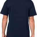 Lacoste Mens Crew Neck Short Sleeve Classic Fit Branding T-Shirt (Small, Navy Blue)
