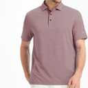 M MAELREG Golf Shirts for Men Dry Fit Short Sleeve Performance Moisture Wicking Heather Jacquard Active Mens Polo Shirts (L)